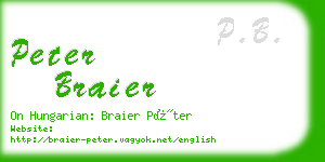 peter braier business card